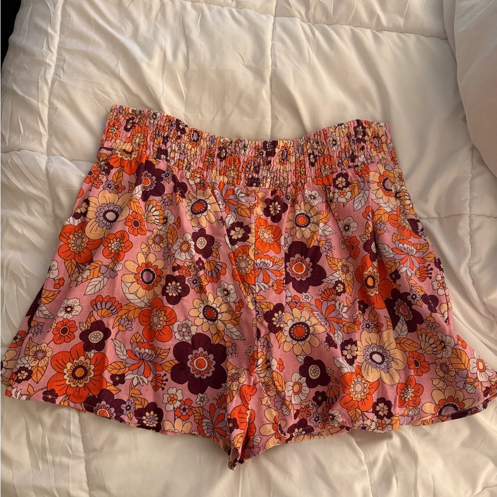 Wild Fable High Waist Pink and Orange Shorts